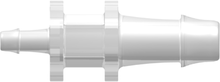 [VP-N055-013-6005] Straight Through Reduction Connector with 500 Series Barbs, 1/4&quot; (6.4 mm) and 1/8&quot; (3.2 mm) ID Tubing, Animal-free Natural Polypropylene