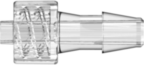 [VP-MTLL250-J1A] Male Luer Integral Lock Ring to 200 Series Barb, 3/16&quot; (4.8 mm) ID Tubing, Natural Kynar PVDF