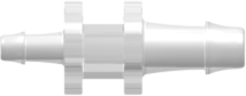 [VP-N013-004-6005] Straight Through Reduction Tube Fitting with 500 Series Barbs, 1/8&quot; (3.2 mm) and 1/16&quot; (1.6 mm) ID Tubing, Animal-free Natural Polypropylene